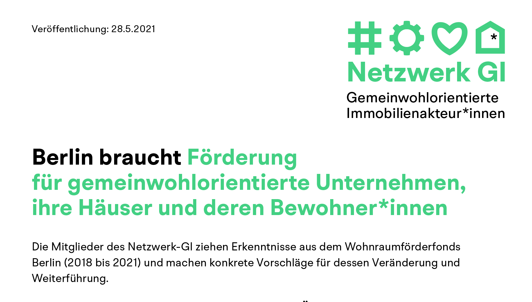 Berlin braucht Förderung für gemeinwohlorientierte Unternehmen, ihre Häuser und deren Nutzer*innen